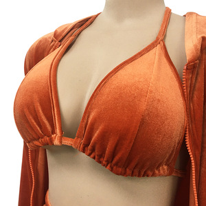 Set di Abbigliamento TKS: Reggiseno, Cappotto, <span class=keywords><strong>Pantaloni</strong></span>, Completo in <span class=keywords><strong>Velluto</strong></span> per <span class=keywords><strong>Donna</strong></span>, Felpa, <span class=keywords><strong>Pantaloni</strong></span> <span class=keywords><strong>a</strong></span> Costine, Set con Cappuccio - Product Image 2