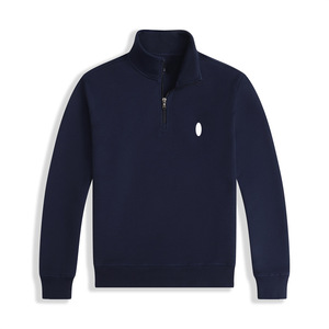 Autumn New Knitted 100% Cotton für Logo Sweater Herren Stehkragen Einfarbige Langarm jacke - Product Image 3