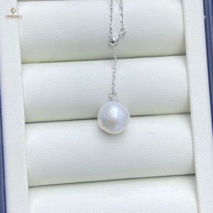 <span class=keywords><strong>Collana</strong></span> da Donna in Argento S925 con Ciondolo a <span class=keywords><strong>Perla</strong></span> <span class=keywords><strong>Singola</strong></span> Edison Rotonda di Lusso in <span class=keywords><strong>Perla</strong></span> d'Acqua Dolce Viola Chiaro - Product Image 6