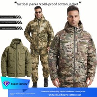 Blouson Bomber Tactique Thermique en Coton Exclusif Transfrontalier, Épaissi, Coupe-Vent, Imperméable, à Capuche, pour l'Extérieur et le Streetwear Hivernal