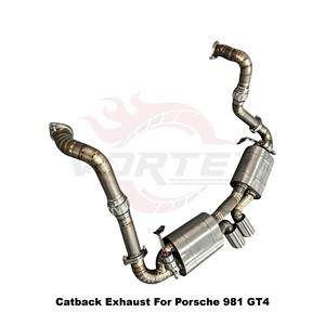 Vortex Track-Edition Titanium Catback System Featuring Vacuum Valve For Porsche 981 GT4 Racing Part - Product Image 2