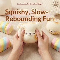 Offre Spéciale : Jouet Squishy Ours de Simulation Ultra-doux, Texture Gâteau, Sensation Humide, en PU à Rebond Lent, Jouet Anti-stress à Presser pour Poses Créatives