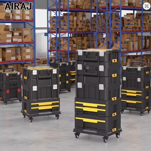 AIRAJ Heavy-duty Wheels Multifunctional Plastic <strong>Rolling</strong> <strong>Tool</strong> Box Handle and Wheels for Convenient <strong>Storage</strong> and Transportation - Product Image 1