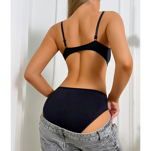 Nouveau produit phare : Shapewear amincissant taille en nylon tricoté, antibactérien, à dos nu, à bretelles, couleur unie, sexy et ouvert, style européen et américain - Product Image 3