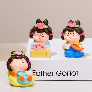 Figurines en résine de dames de la dynastie Tang, ensemble multi-pièces, décoration de la maison, salon, bureau, cadeau, style traditionnel - Product Image 2