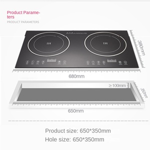 Cocina Híbrida de Inducción e Infrarrojos para el Hogar, Dos Hornillas, Panel de Vidrio Templado, Tamaño Mini, Control Táctil, Calentamiento Rápido - Product Image 4