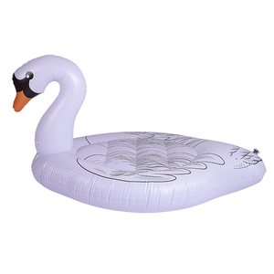 Lit et matelas gonflables en PVC en forme de cygne sur mesure, flotteurs aquatiques pour piscines et lagunes - Product Image 1