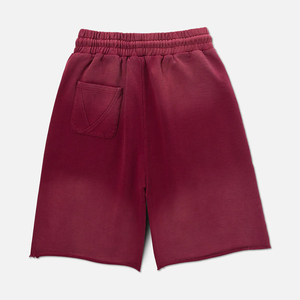 Shorts Bermuda Homme Personnalisés OEM ODM en Tricot Marron avec Strass et Cordon de Serrage – Short Décontracté Rouge en Molleton - Product Image 2