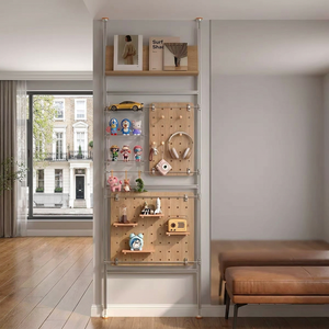 Rak <span class=keywords><strong>Display</strong></span> Modular Aluminium dari Lantai hingga Plafon, Rak Dinding Terpasang dengan Pegboard, Rak <span class=keywords><strong>Display</strong></span> Bisnis, Rak Fashion - Product Image 2