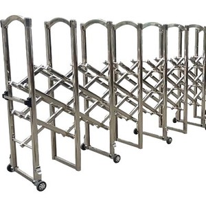 Stainless Steel Folding <b>Retractable</b> Barrier <b>Gate</b> Manual Control Industrial Design Durable Mobile Fence - Product Image 1