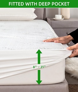 واقي مرتبة من الخيزران مقاوم للماء يصل إلى 21 بوصة مع جيوب عميقة مريحة وقابلة للتنفس - Product Image 2