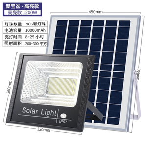 ไฟพลังงานแสงอาทิตย์ 1500W LED COB IP65 ติดผนังกลางแจ้ง ไฟส่องสว่าง 5000K แสงเดย์ไลท์ ตัวเรือนอะลูมิเนียม ความสว่างสูง ไฟสวน CE - Product Image 5