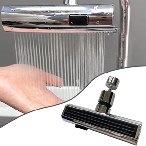 อุปกรณ์กันน้ำกระเด็นแบบหมุนได้สำหรับก๊อกน้ำดีไซน์ทันสมัย รุ่น Waterfall Kitchen พร้อมหัวต่อแบบยืดหดได้ ใช้ได้กับก๊อกน้ำทั่วไป - Product Image 1
