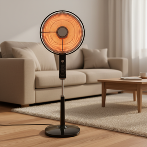 20-inch <strong>Electric</strong> Floor <strong>Fan</strong> Heater, 360-degree Rotation, Quick <strong>Heating</strong>, Suitable for Home Use with Swivel Function - Product Image 2