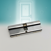 Cylindre de serrure de porte en laiton avec coque en zinc argenté, double clé, 90 mm, avec 3 clés en fer normales pour porte en bois, directement de l'usine