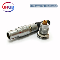 FGG.1B.308 Compatible, Connecteur Circulaire Mâle Droit à 8 Broches Série 1B, Type Push-Pull, pour Capteur Industriel et Système DAQ