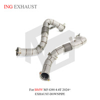 ING bonne qualité en acier inoxydable pour BMW M5 G90 4.4T 2024 + tuyau d'échappement de tuyau de descente avec bouclier thermique pièce de réglage automatique de haute qualité