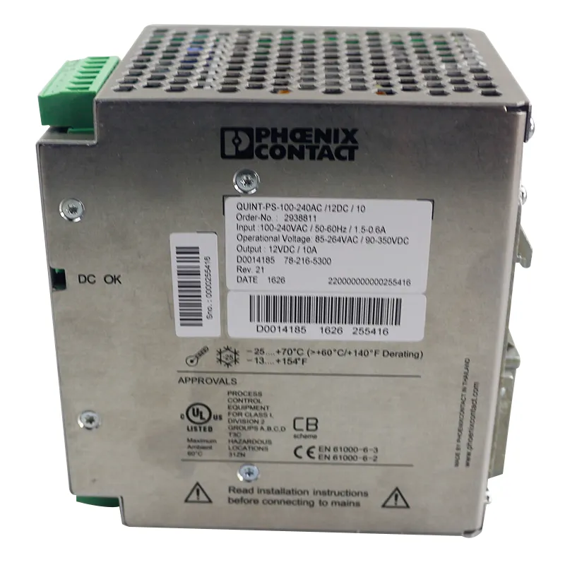 QUINT-PS/100-240AC/12DC/10 DIN Rail-Mounted Power Supply Utama Switch Mode Single-Phase Output 12V DC/10A