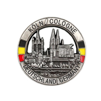 Aimants de réfrigérateur en métal émaillé Strasbourg France, aimant de réfrigérateur 3D, souvenirs de voyage, cadeaux artisanaux en métal