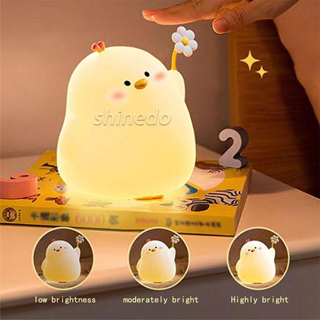 LED Night Light Touch Sensor Remote Control Dimmable Timer Rechargeable Silicone Night Lamp for Children Baby Gift