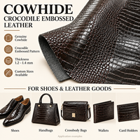 Fournisseur d'or Cuir de vachette véritable gaufré crocodile 1,2-1,4 mm pour chaussures, sacs, ceintures en cuir, articles en cuir et porte-cartes