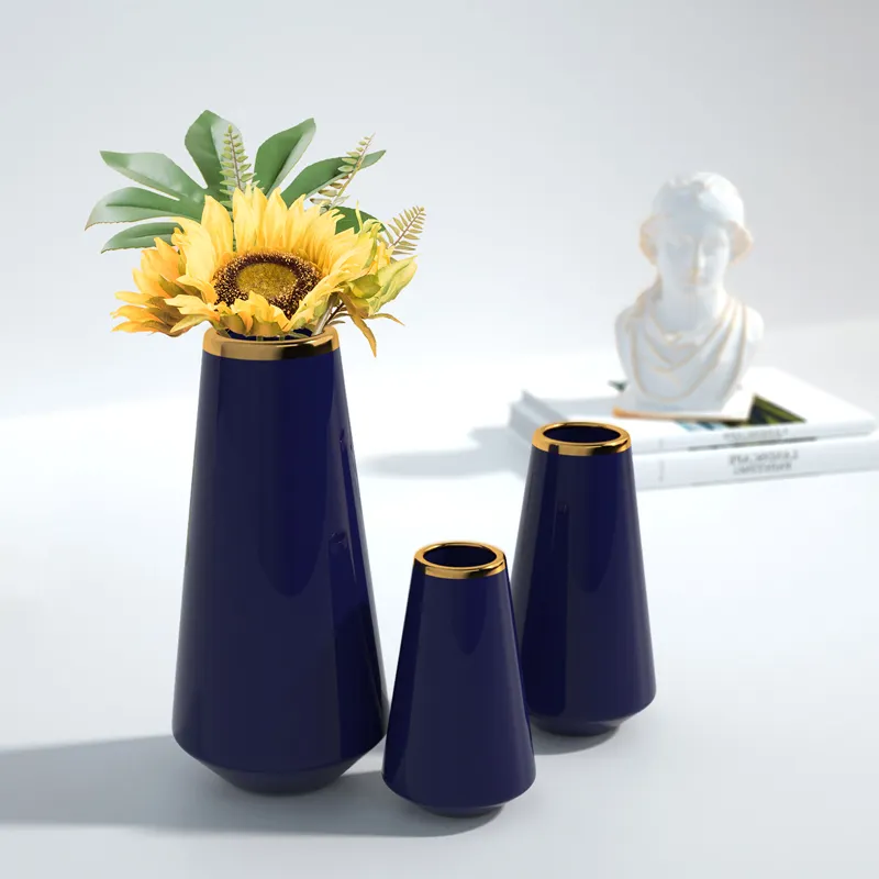 2022 neue Modell fabrik <span class=keywords><strong>Großhandel</strong></span> Porzellan vase nordische Keramik vase blaue Vase