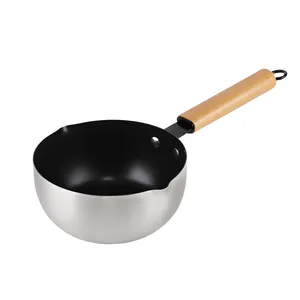 Factory Outlet Rvs Japanse Sneeuw Pot Koken Anti-aanbak Saus Pan Enkel Handvat Pot Voedsel Pot