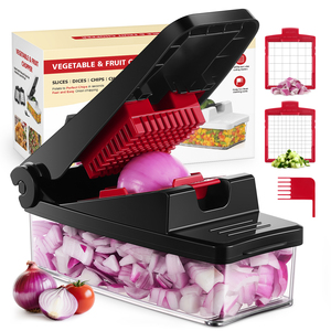 <span class=keywords><strong>Coupe</strong></span>-légumes multifonctionnel en plastique avec lames en acier inoxydable - Accessoire de cuisine manuel pour légumes, oignons et <span class=keywords><strong>mandoline</strong></span> - Product Image 1