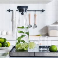 Ketel Air Dingin Kaca Tahan Suhu Tinggi dengan Desain Kreatif dan Motif Bunga yang Dipanggang pada Suhu Tinggi untuk Penggunaan Rumah Tangga