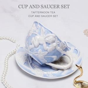 Coffret cadeau de service à thé en céramique bleue classique européenne Discount - Product Image 2