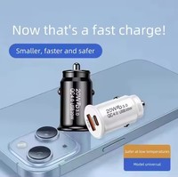 Chargeur de voiture 20W PD QC4.0 double port Charge rapide USB Type C Chargeur de voiture A + C Chargeur de voiture pour téléphone portable