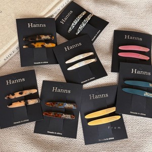 Pince à cheveux petite feuille de saule en acétate doré, style français simple et élégant, pince latérale, pince pour frange, pince à une ligne - Product Image 1