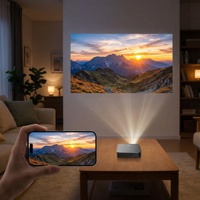 Proyektor Mini Saku Android 13 Smart S4 DLP Native 1080P Berkualitas Tinggi dengan Auto Focus, Baterai Internal, untuk Luar Ruangan dan Rumah, Film 3D
