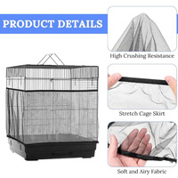 Cage à oiseaux pratique, écologique, ventilée et douce, avec filet en plastique, jupe de protection, utilisation en extérieur, ficelle solide