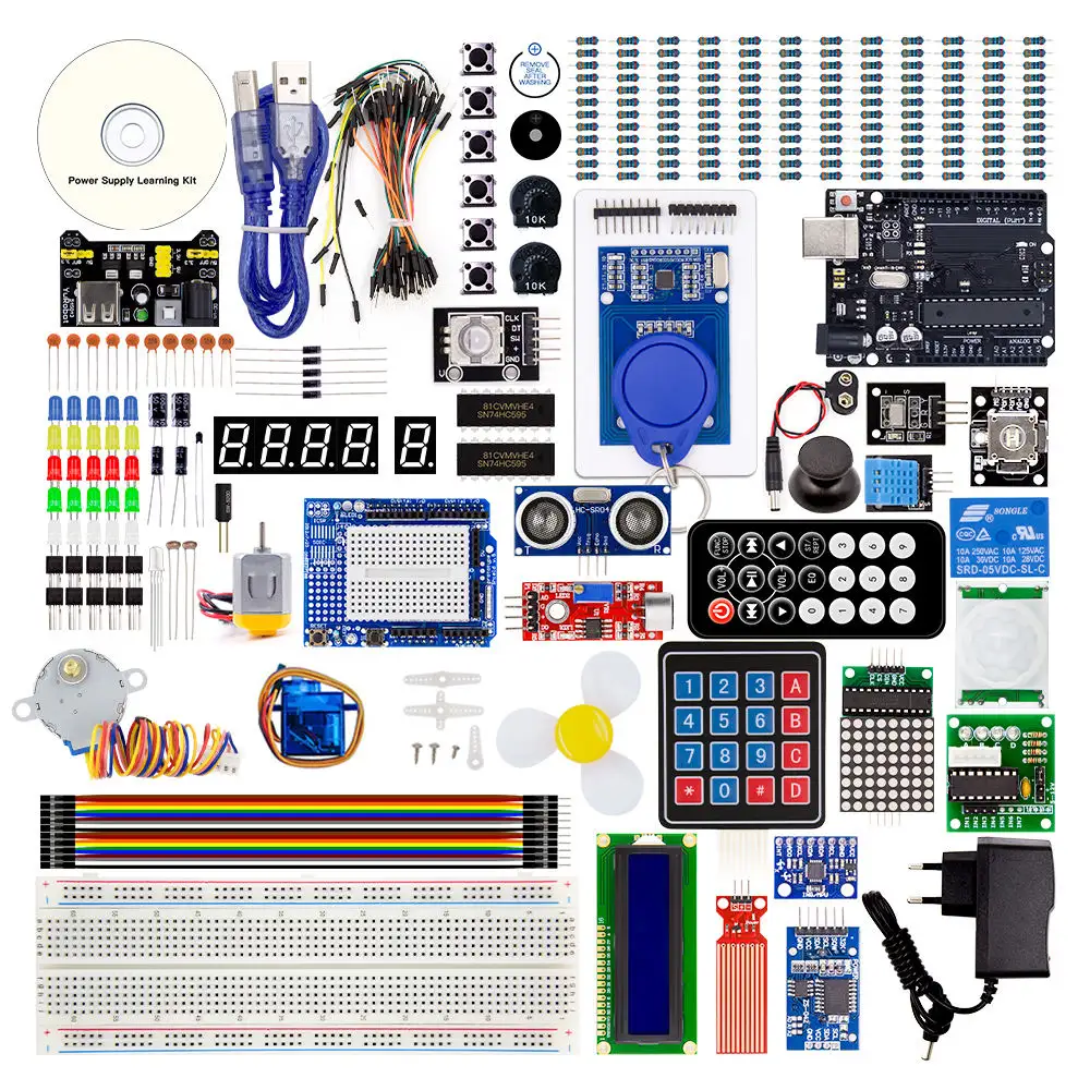 Arduino स्टार्टर किट के लिए प्रोजेक्ट DIY शुरुआती इलेक्ट्रॉनिक वर्कशॉप कंपोनेंट बेसिक एलिमेंट पैक सेट
