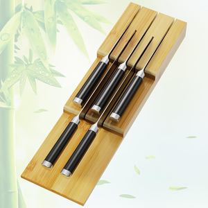 <span class=keywords><strong>Porte</strong></span>-<span class=keywords><strong>couteau</strong></span> de <span class=keywords><strong>tiroir</strong></span> de cuisine en bambou dans le bloc de couteaux de <span class=keywords><strong>tiroir</strong></span> à 5 fentes - Product Image 1