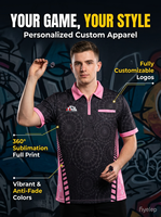 Camisetas de Dardos Sublimadas Personalizadas, Jersey de Dardos para Equipo, Poliéster Transpirable, MOQ de 10 Piezas, Diseño Gratuito