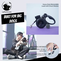 Laisse pour chien LED rétractable intelligente avec lampe torche intégrée, rechargeable par USB, réfléchissante, pour grands chiens, vente en gros