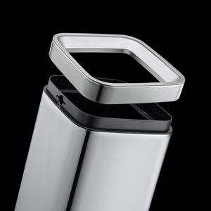 Poubelle ouverte en acier inoxydable pour usage domestique dans le salon, la chambre, la cuisine, la salle de bain et les toilettes ; personnalisable. - Product Image 2