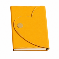 Carnet de notes en cuir PU A5 de qualité supérieure avec fermoir magnétique en forme de cœur, coffret cadeau de papeterie élégante pour entreprise avec stylo métallique