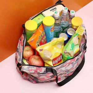 New Arrival Plastic Shopping Bags for Supermarket Portable <b>Folding</b> Shopping Tote Bags Cheap Luxury Grocery Handbag Custom Logo - Product Image 3