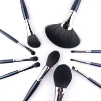 Ensemble de 10 pinceaux de maquillage en fibres MY Model, grands pinceaux pour poudre libre et yeux, poils doux, portables