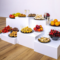 SHP Grandes Ventes Présentoir de Table en Acrylique Transparent 4 Pièces en Cascade pour Aliments et Restaurants