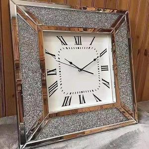 Horloge murale à <span class=keywords><strong>miroir</strong></span> ovoïde à quartz à la mode directe d'usine Foshan pour la décoration de la maison pour le salon ou la chambre - Product Image 2