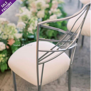 Chaises en métal argenté caméléon empilables pour événements, fabrication de meubles pour banquets, mariages et hôtels - Product Image 1