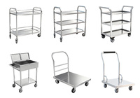 Chariot à condiments en acier inoxydable robuste, chariot à épices multi-niveaux avec roues pour la restauration, les hôtels et les services de traiteur
