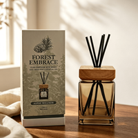 Flacon diffuseur de parfum en verre carré de luxe vide, avec logo personnalisé imprimé, boîte cadeau disponible pour la décoration aromatique intérieure de chambre à coucher