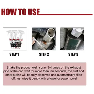 60 ml Autokauspuffrohre Reinigungsmittel Auto Motorradwartung Auto Rost Kohlenstoffabfall-Entfernungs-Spray