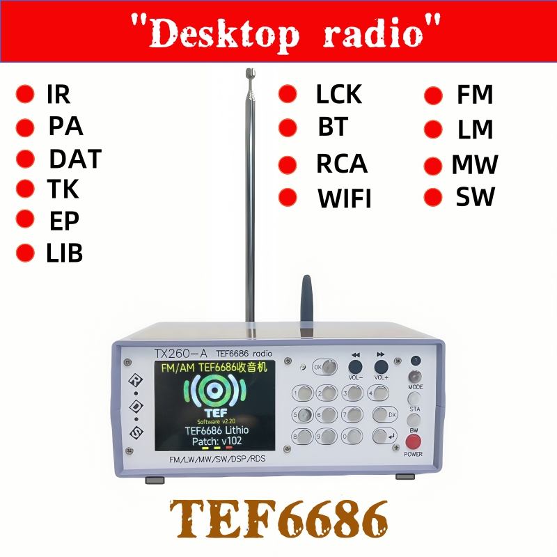 Hamgeek RX260-A Digital Radio Receiver, High Sensitivity FM/AM/SW