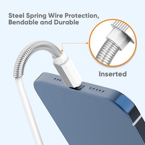 Câble de transfert de données USB VIDVIE Flexible Ultra Charge Rapide 3.1A à ressort pour iPhone iPad - Product Image 3
